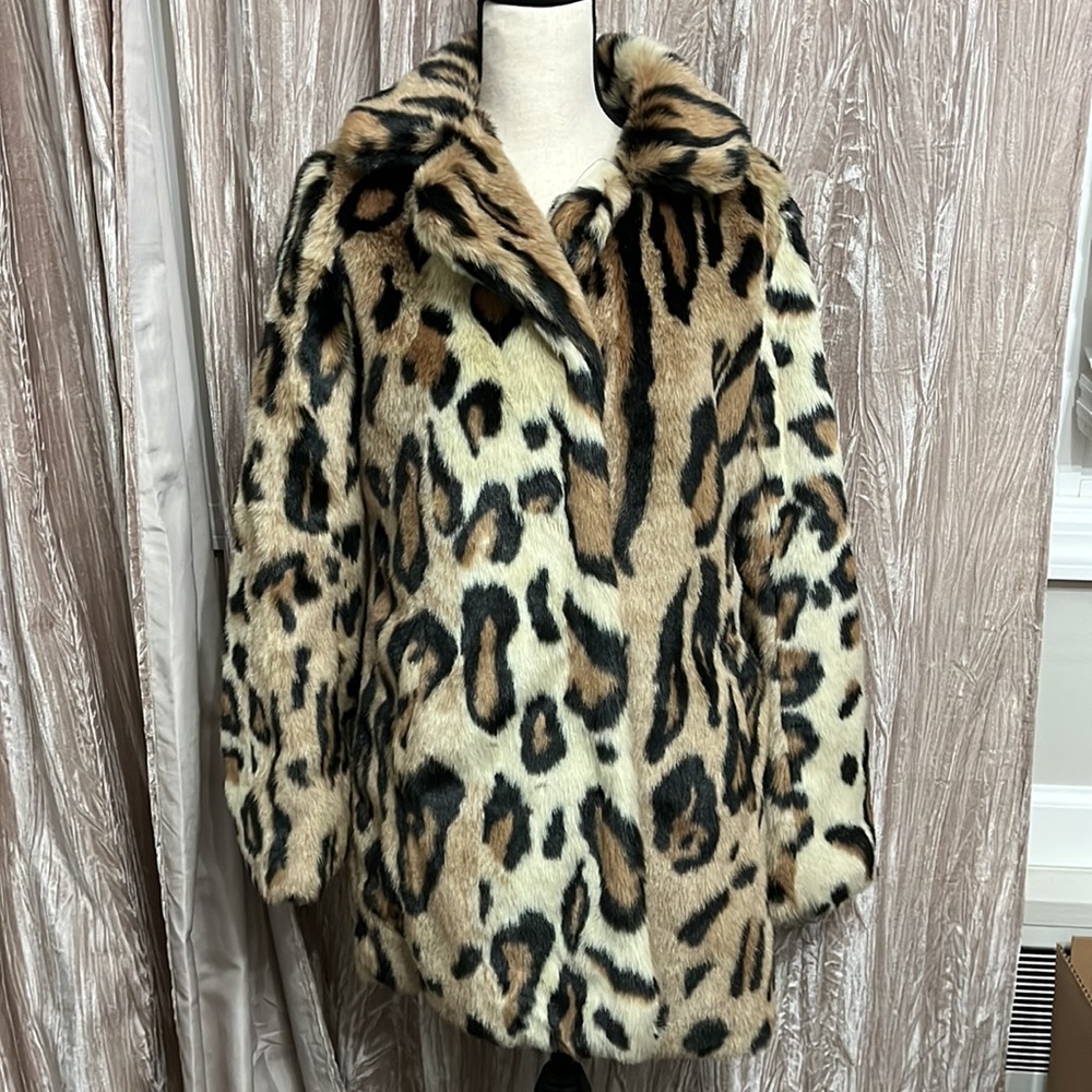 Louise Paris Leopard Faux Fur Coat